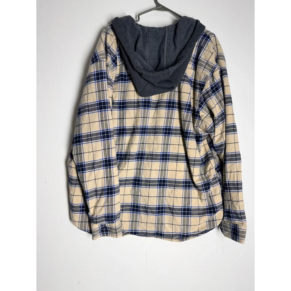 Carhartt Relaxed Fit Fleece Lined Flannel Hooded Shirt Jacket Plaid Mens XL